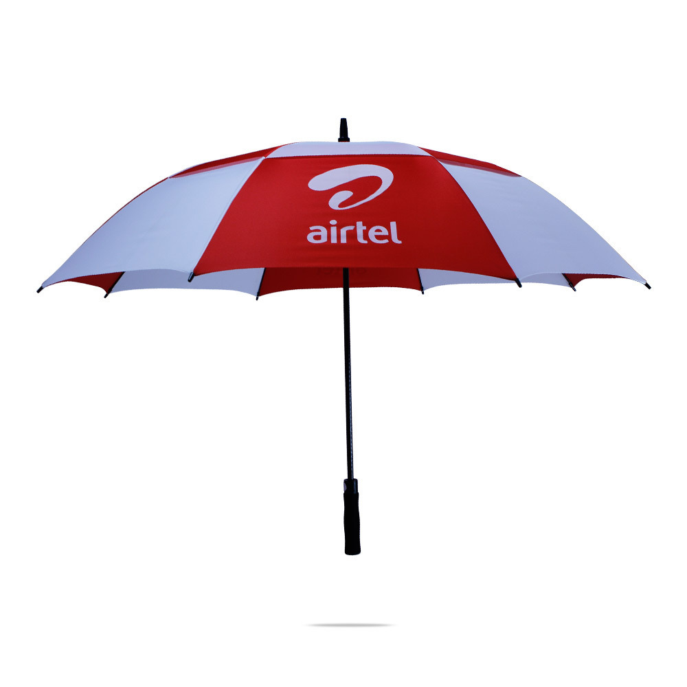 super big 30 inches airtel golf fibre umbrella long straight umbrella double layer golf umbrella with logo printing