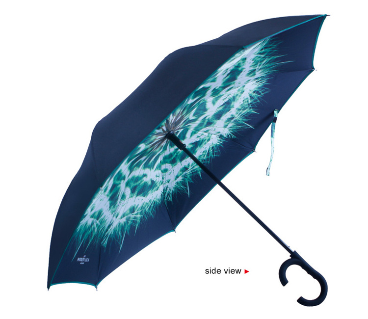 dandelion auto open reverse umbrella custom inverted umbrella full body umbrella for sale digital printing hands free chinese um