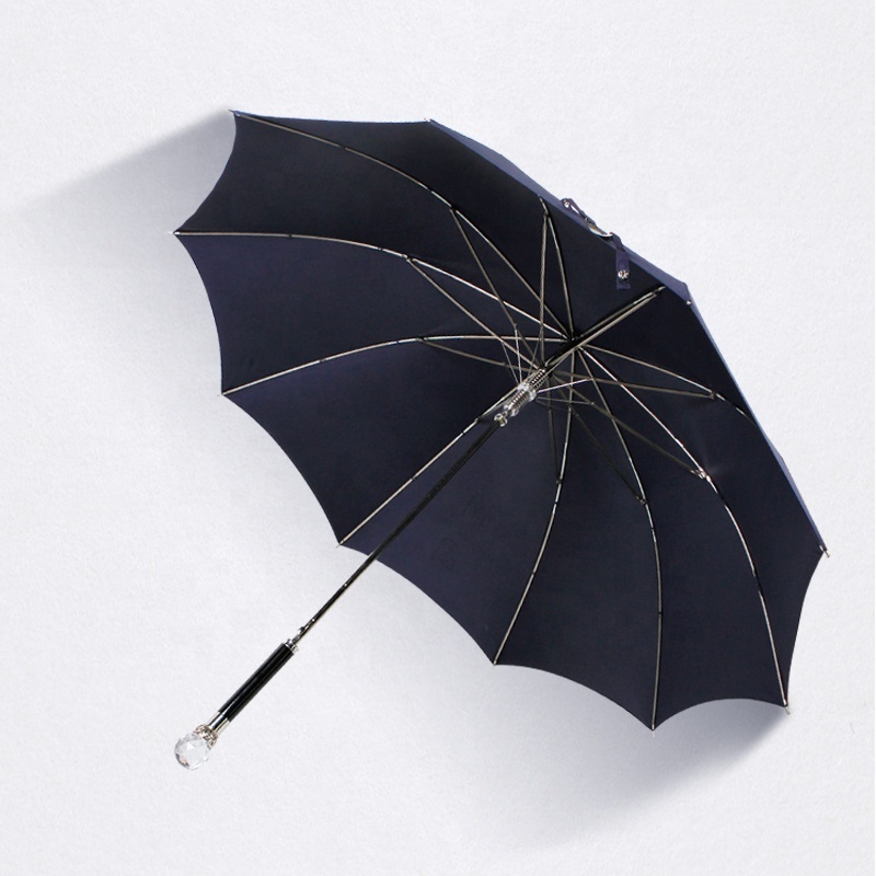 Factory logo printing luxury crystal ball golf umbrella  for gentleman business gift creative umbrella