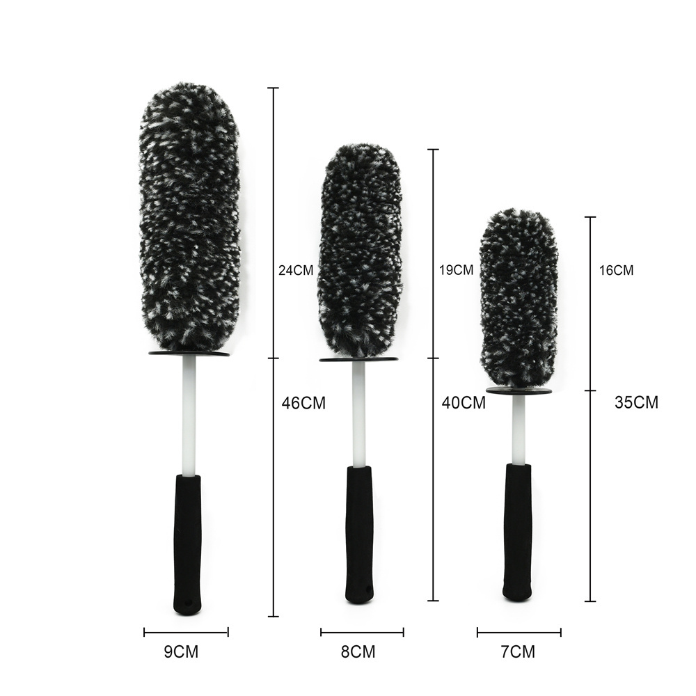 Car Care And Cleaning Microfiber Brush Fluffy Soft Long Handle Microfiber Car Cleaning Brush Microfiber Wheel Brush Kit