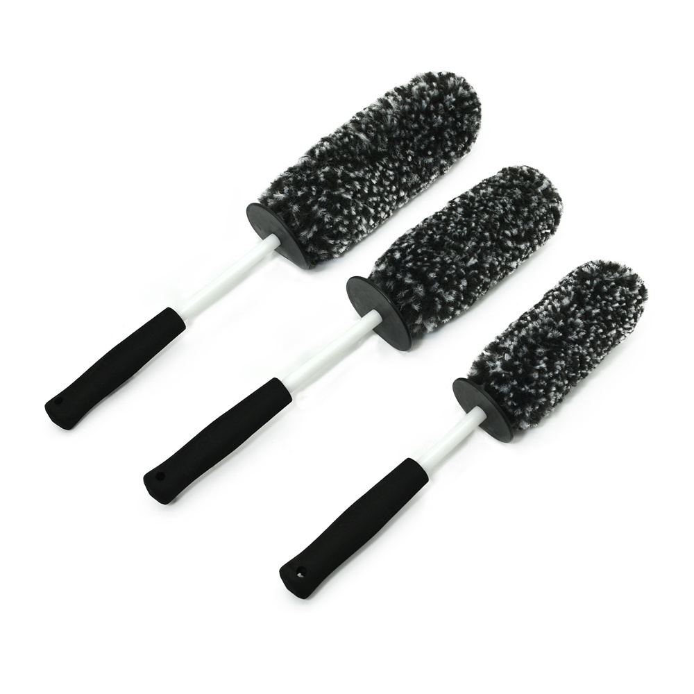 Car Care And Cleaning Microfiber Brush Fluffy Soft Long Handle Microfiber Car Cleaning Brush Microfiber Wheel Brush Kit