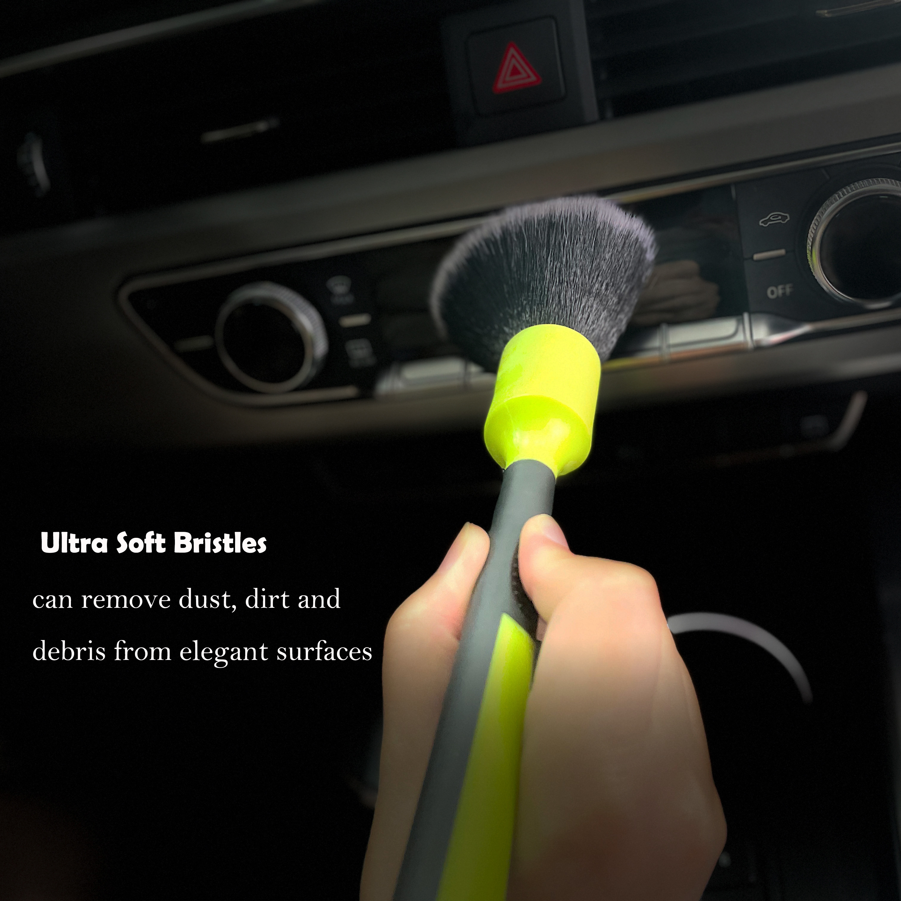 Car Detail Cleaning Brush Set Ultra Soft Car Detailing Brush with Comfortable Rubber Coated Handle