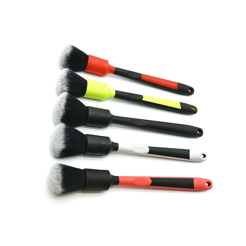 Car Detail Cleaning Brush Set Ultra Soft Car Detailing Brush with Comfortable Rubber Coated Handle