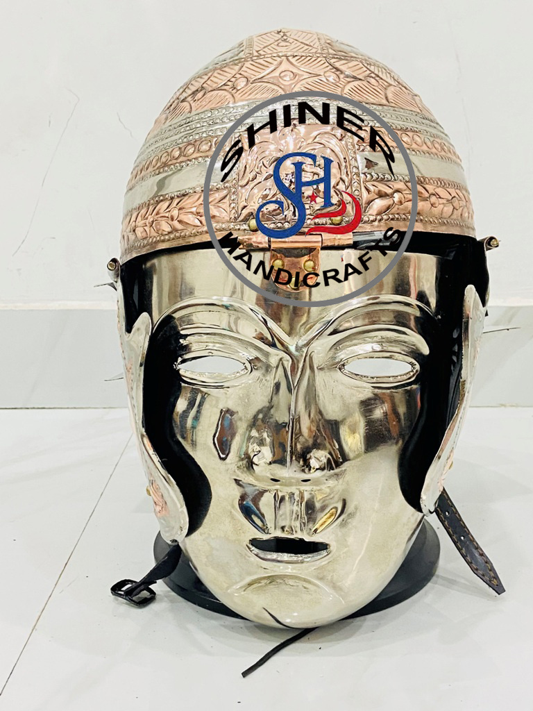 Medieval New Roman Face Centurion Helmet Medieval Knight Officer Armor Costume With Stand Brass Finish Christmas Gift