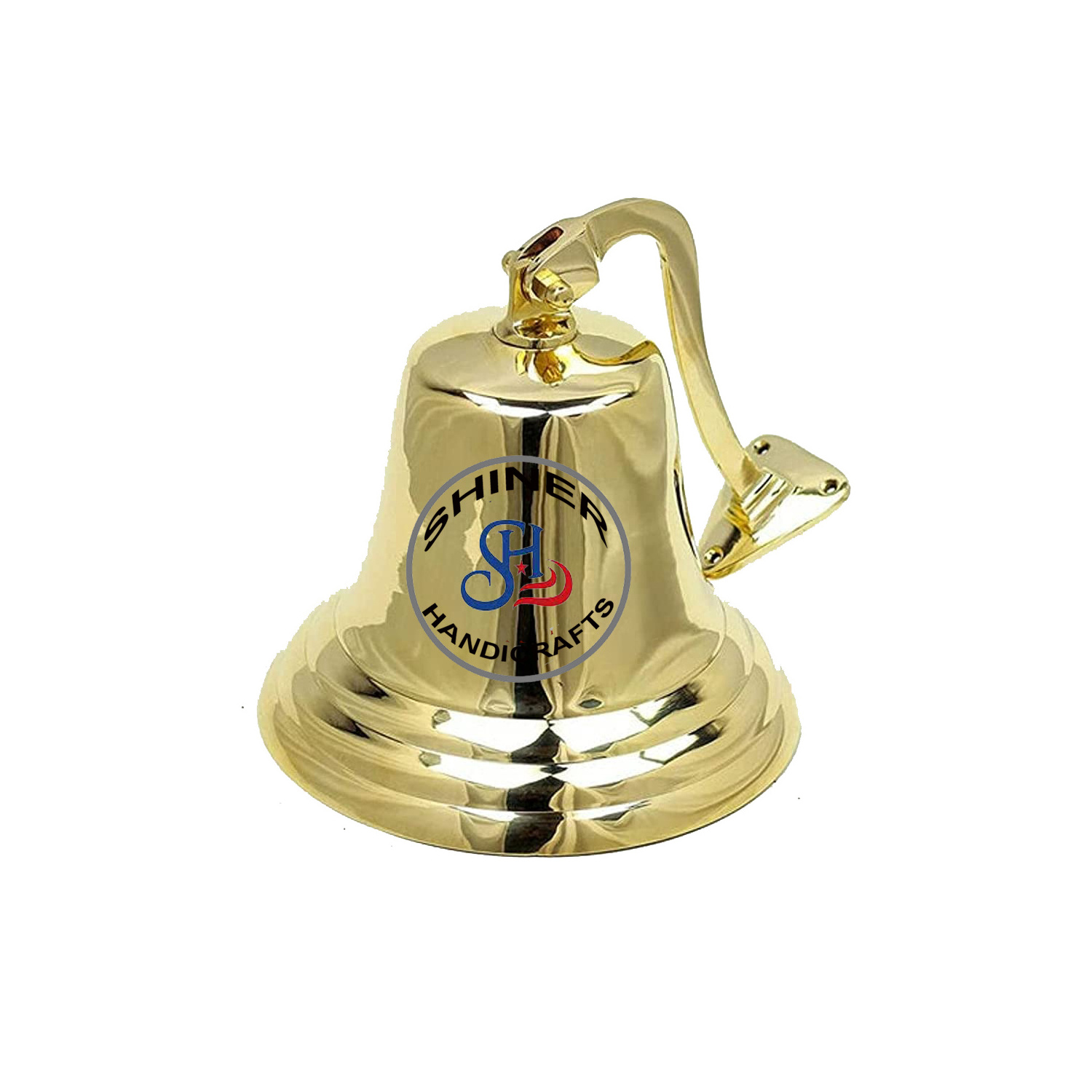 Solid Brass Wall Hanging Bell for Home Temple Marine Boat Wall & Outdoor Bell Brass 4 Inch Home Indoor Outdoor Decorative Bell