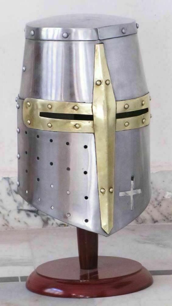 Medieval Knight Armor Crusader Helmet Collectible Templar Crusader Greek Spartan Silver Finish Christmas Gift