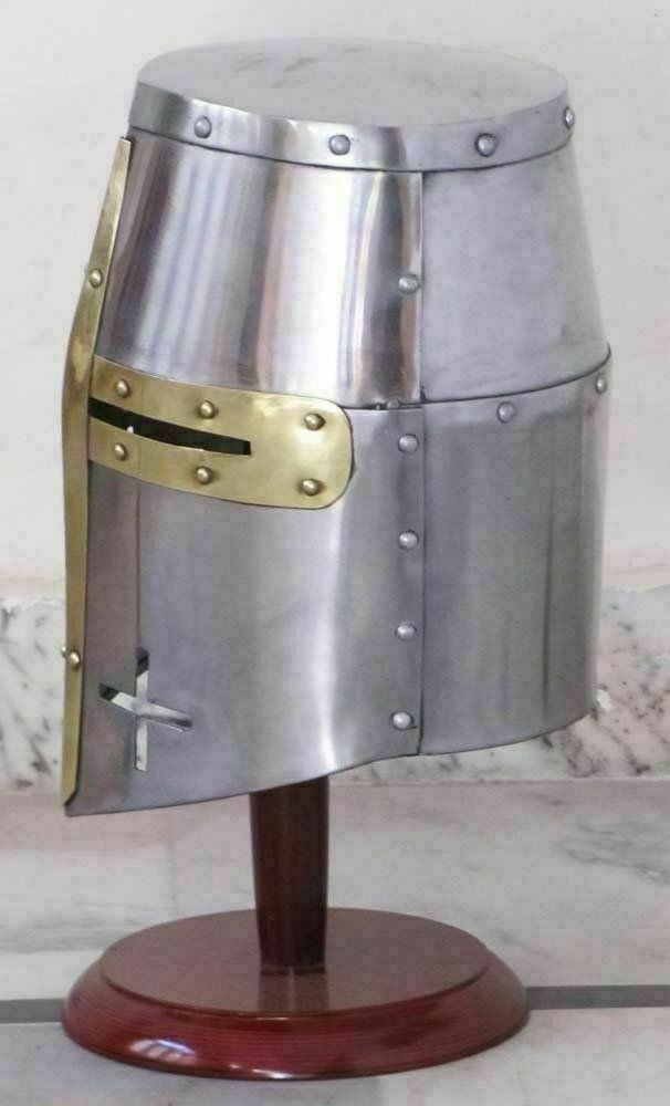 Medieval Knight Armor Crusader Helmet Collectible Templar Crusader Greek Spartan Silver Finish Christmas Gift