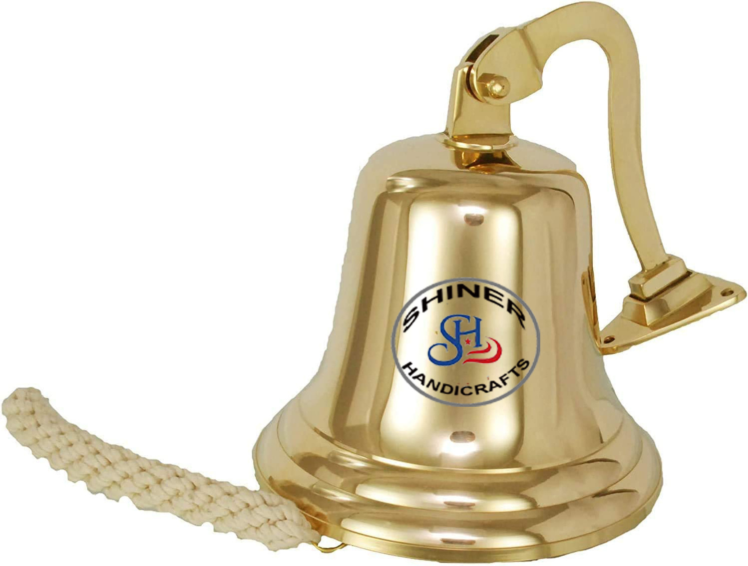 Solid Brass Wall Hanging Bell for Home Temple Marine Boat Wall & Outdoor Bell Brass 4 Inch Home Indoor Outdoor Decorative Bell