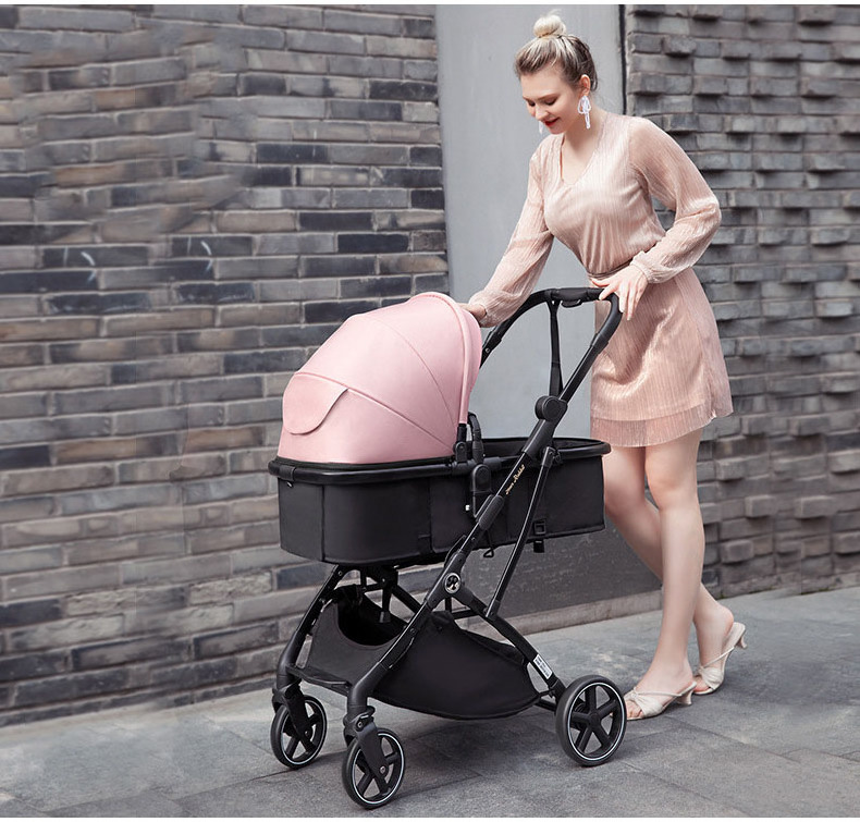 New fashionable baby stroller 3 in 1 luxury baby pram pink foldable pram stroller for travel kids stroller