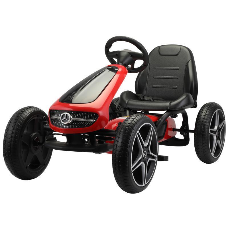 lincesed Kids pedal Go Kart with rubber tires easy-to-operate pedaling toy RED