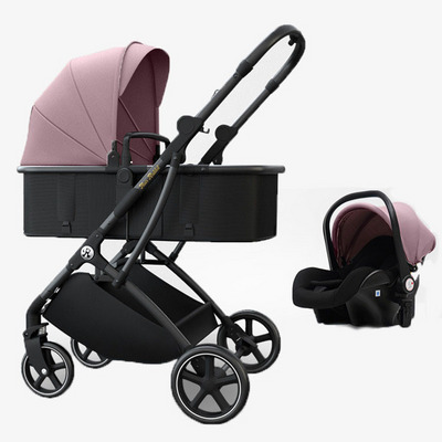 New fashionable baby stroller 3 in 1 luxury baby pram pink foldable pram stroller for travel kids stroller