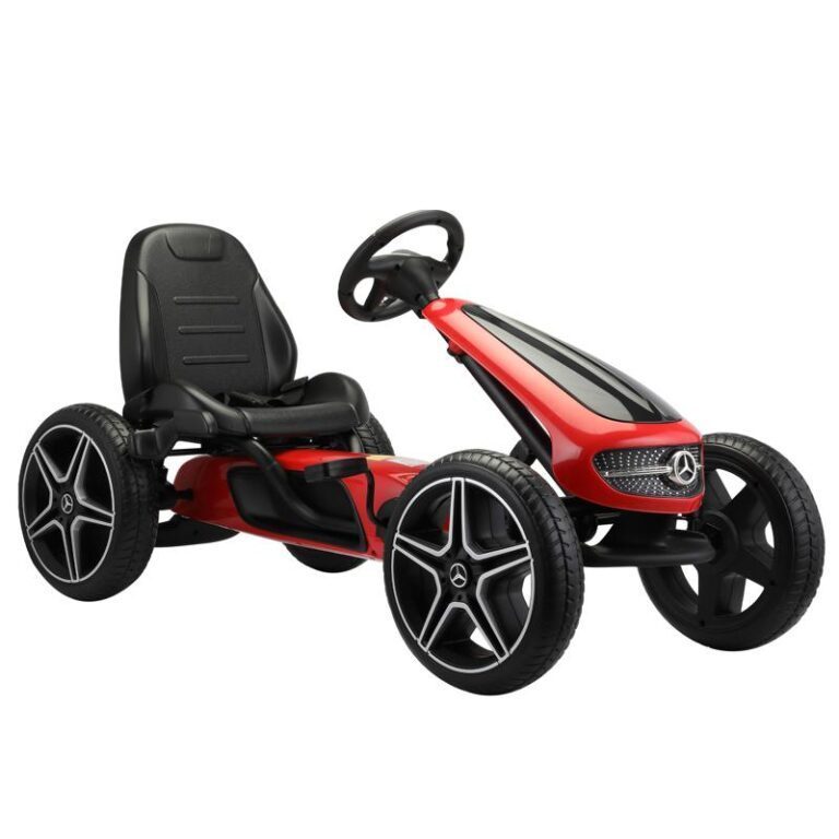 lincesed Kids pedal Go Kart with rubber tires easy-to-operate pedaling toy RED