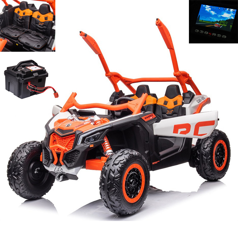 2023 factory wholesale ce ride on car kids electric 24V 4x4 with rubber wheels and leather seat