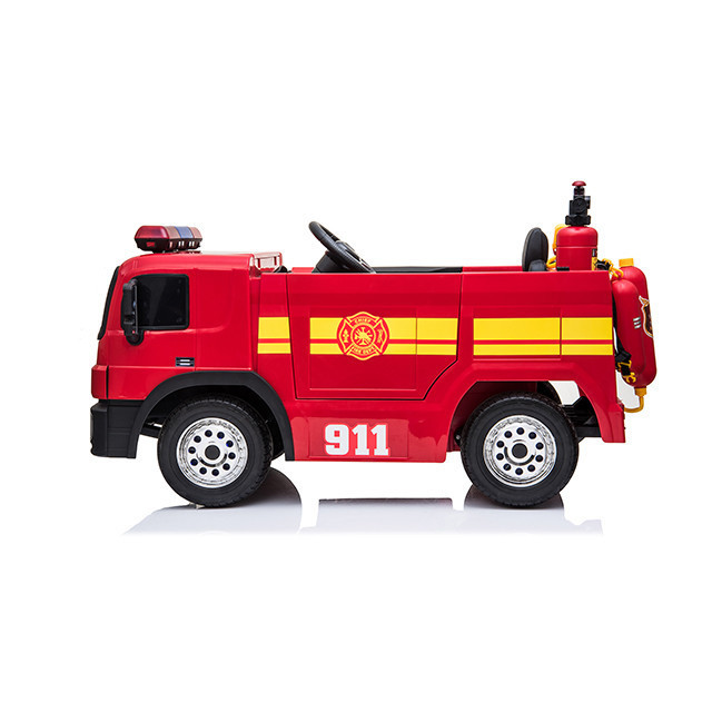 2020 cheap electric car 12v battery kids ride on fire engine toy truck red operated electronic fire truck toys