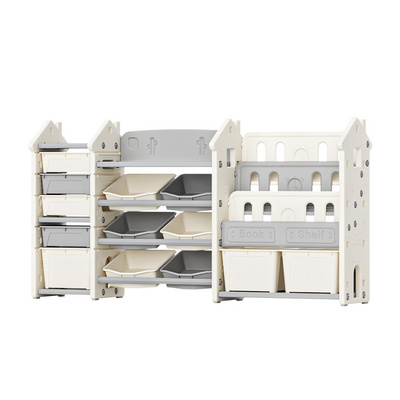 Hot sale Castle shape Kids Toy Shelf Children Plastic Toy Storage cabinet Bookshelf Set Storage Shelf