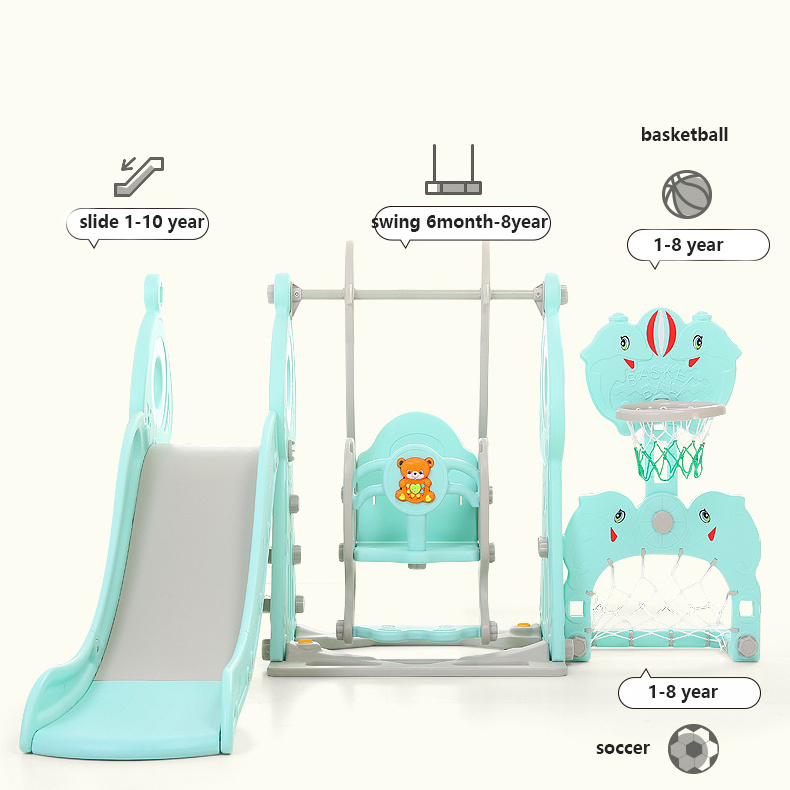 Updated Plastic Kids Toy Indoor Children Baby Slide and Swing Set for Wholesale