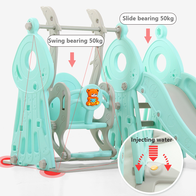 Updated Plastic Kids Toy Indoor Children Baby Slide and Swing Set for Wholesale