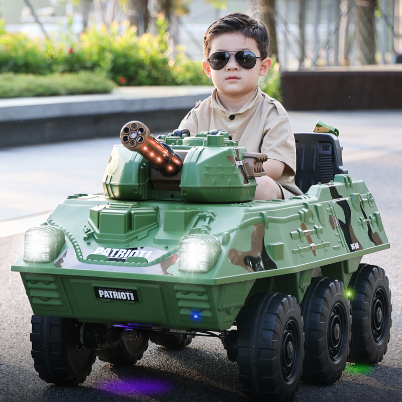 2022 Wholesale high quality ride on car kids electric toy tank riding toy electric tank 12V 6X6 wheels