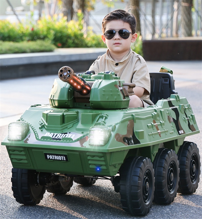 2022 Wholesale high quality ride on car kids electric toy tank riding toy electric tank 12V 6X6 wheels