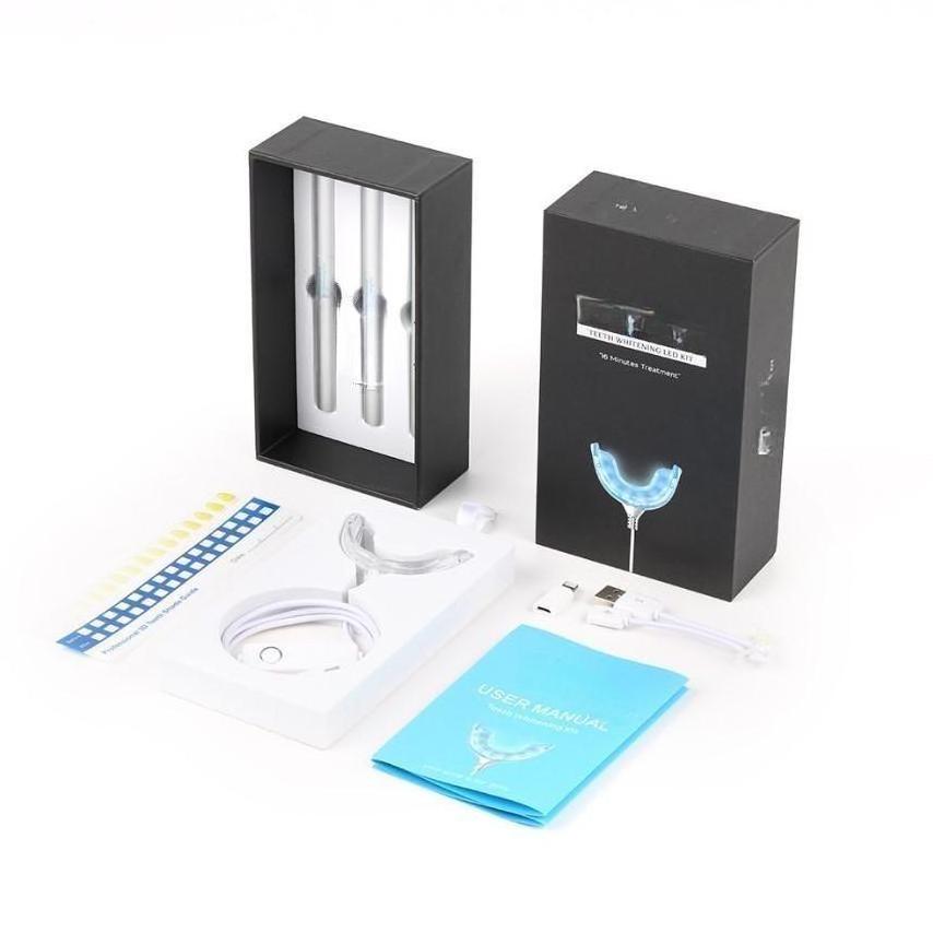 Wholesale Dental 16mins Timer Wired type C usb 16/32 Led Blue Light Teeth whitening Gel Kit custom logo OEM SRTW03