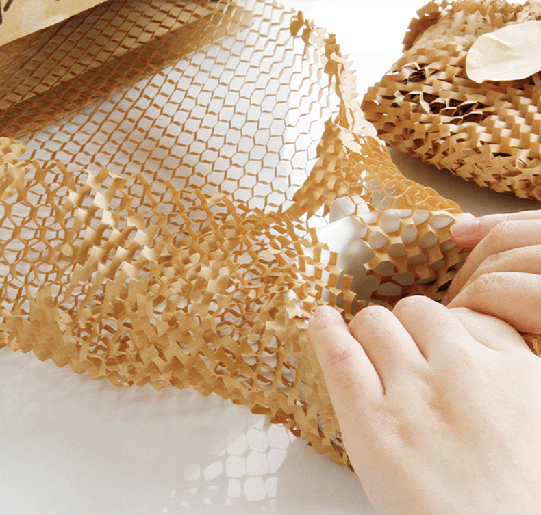 100% Recyclable And Biodegradable Protective Cushion Paper Wrap Hivewrap Honeycomb Paper Roll For Wrapping And Filling