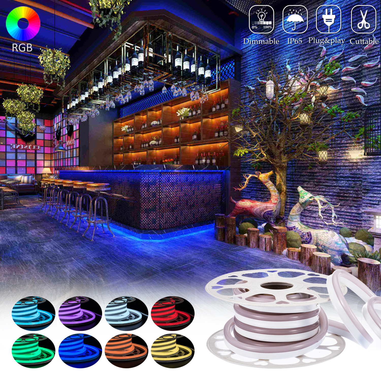 Popular Flexible Led Neon Light Rope With SMD5050  Indoor And Outdoor Decorative Rgb Light