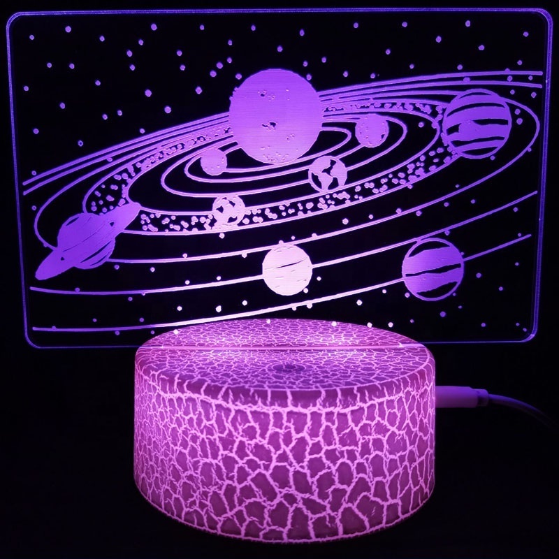 Solar System 3D Optical Illusion Lamp Universe Space Night Light for Kids Boys and Girls Birthdays or Holidays Night Lamp