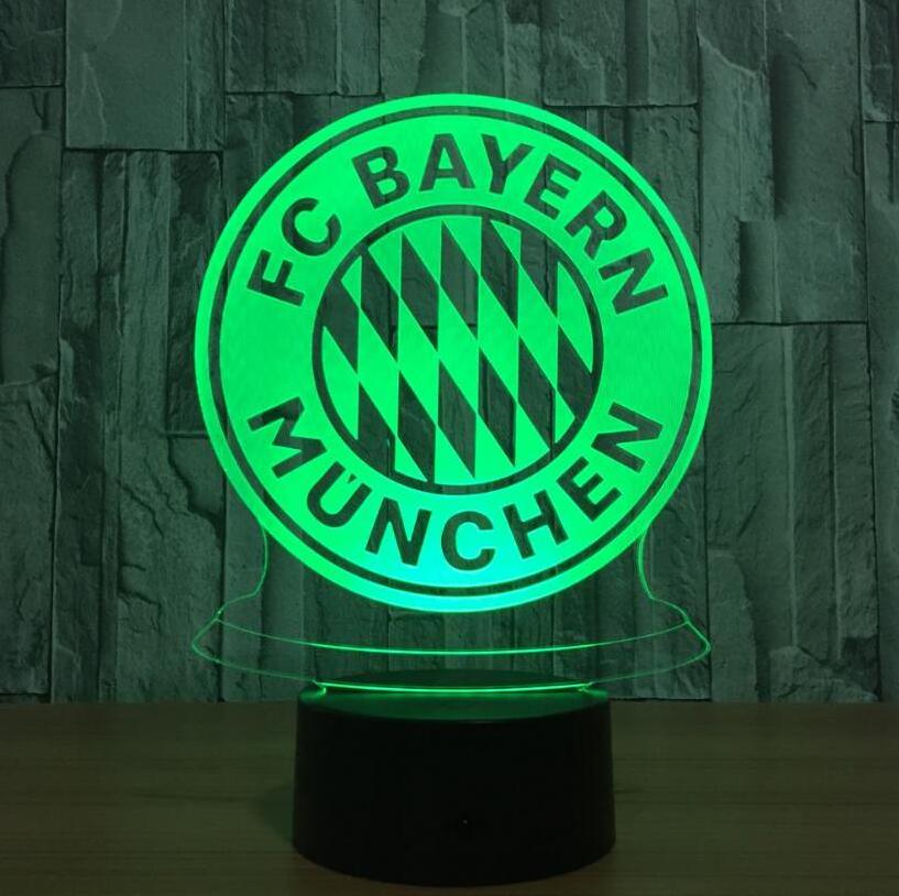 Football Club Fans Gifts 3D Lights 3D Night Light Changing Lamp Carving Slogan Logo Customized Acrylic Touch Remote 7 Colors LED