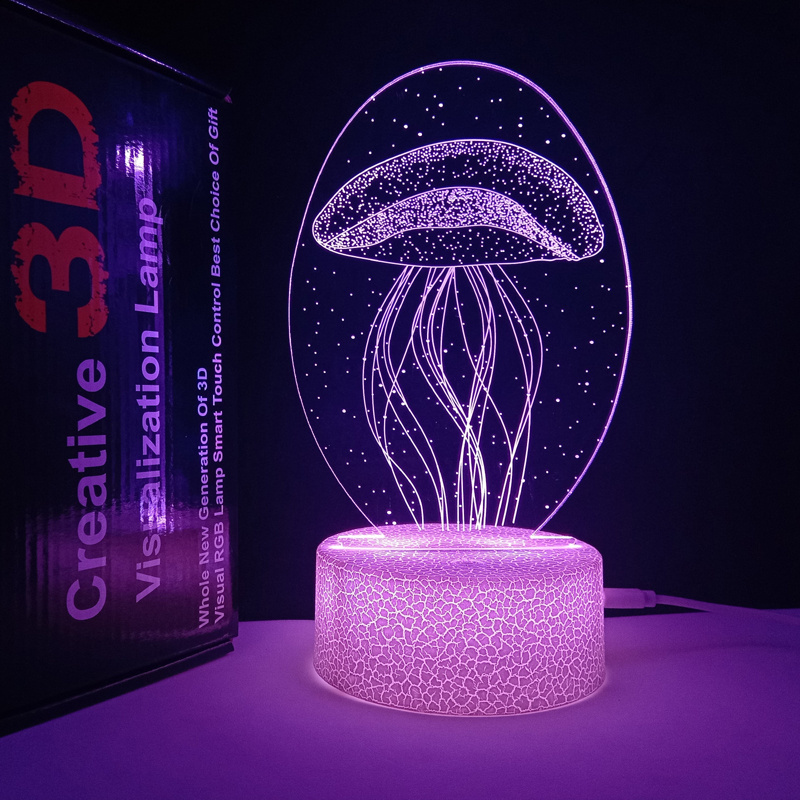 Fantasy Beautiful Jellyfish Night Light Water Bubble Night Lamp for Kids LED 40 3d Illusion Led Night Light Girl 15th DC 6V 95