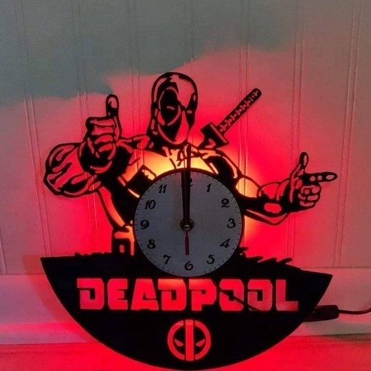 Vinyl Record LED Wall Clock With Remote Control Super Heroes Clock Wall Watch Home Decor Mario Anime Clock Gift For Christmas