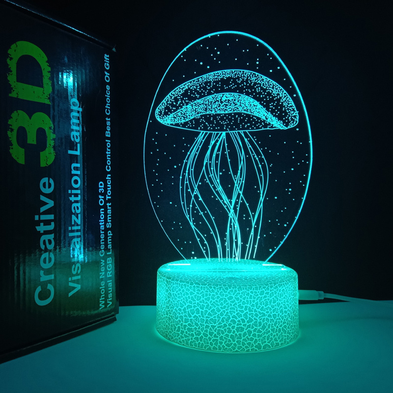 Fantasy Beautiful Jellyfish Night Light Water Bubble Night Lamp for Kids LED 40 3d Illusion Led Night Light Girl 15th DC 6V 95