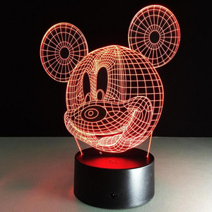 Romantic 3D Acrylic Mickey Led Lamp for Home Children's Night Light Table Lamp Birthday Party Decoration Cute Night Lamp