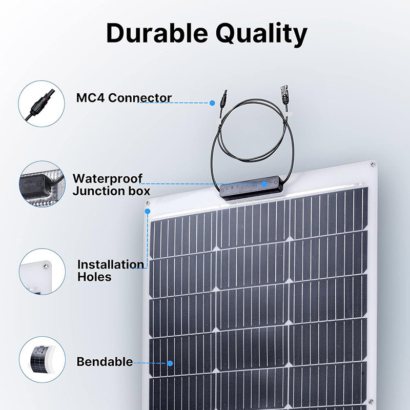 Monocrystalline Solar Panel Lightweight Portable Flexible Solar panel 50W 100W Flexible Solar Panel