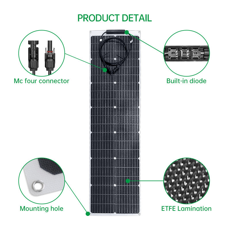 High Efficient Flexible Solar Panel 12v Solar Charger 50W 100W 200W 300W Solar Power Panel Flexible Panels for Caravan RV