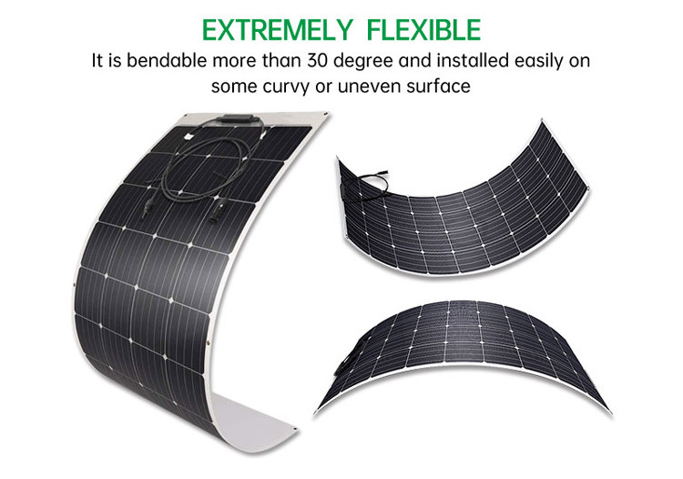 ETFE Monocrystalline Solar Panel 12V 50W 100W 120W 200W Semi Flexible Solar Panel for Tent Truck RV Camping boat