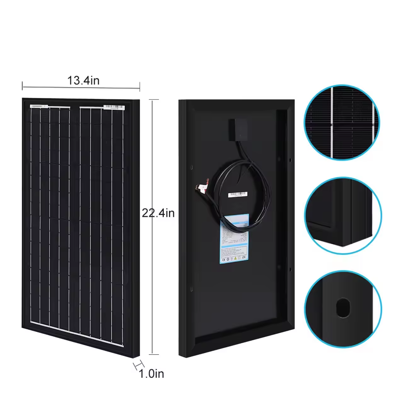 12V Waterproof Solar Battery Trickle Charger Maintainer 10 Watts Solar Panel rigid solar panel