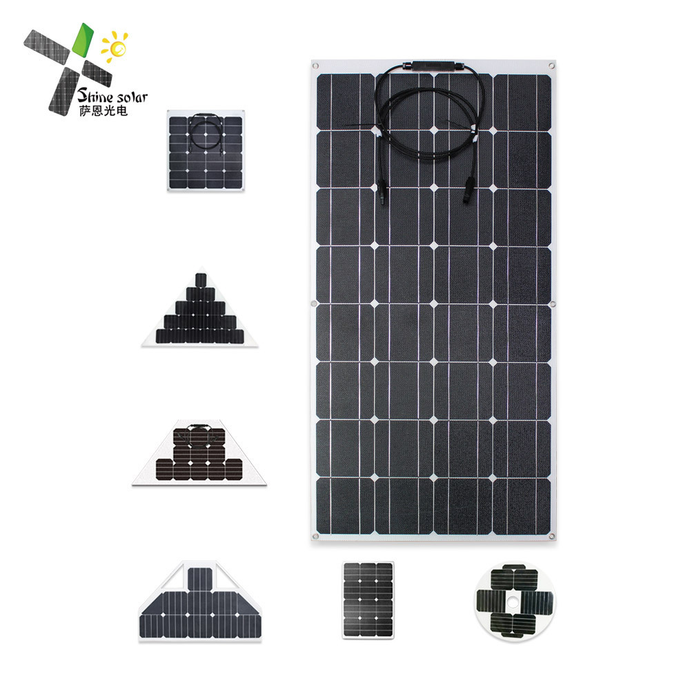 ETFE Monocrystalline Solar Panel 12V 50W 100W 120W 200W Semi Flexible Solar Panel for Tent Truck RV Camping boat