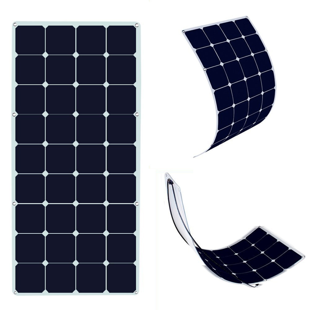 Sunpower Semi 100W Flexible Solar Panels ETFE Custom 120w 160w 200W For E-bike RV Caravan Boat Thin Film Flexible Solar Panel