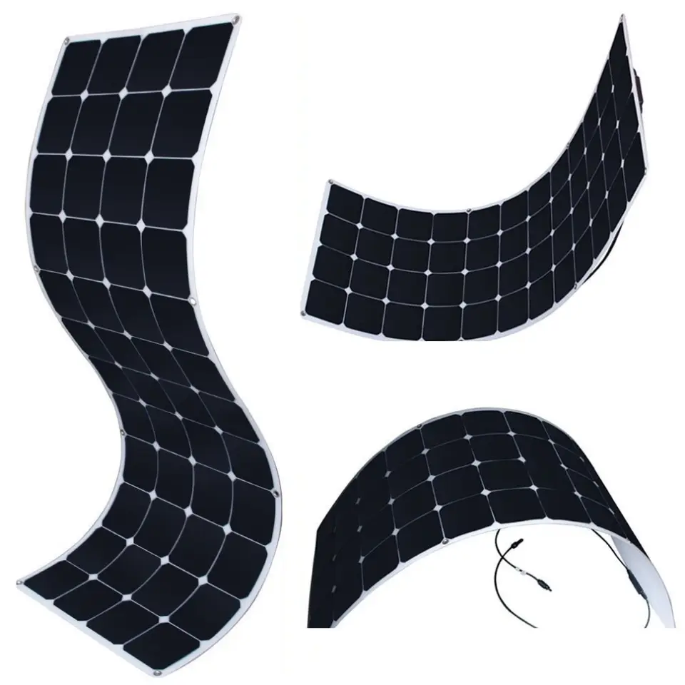 Sunpower Semi 100W Flexible Solar Panels ETFE Custom 120w 160w 200W For E-bike RV Caravan Boat Thin Film Flexible Solar Panel