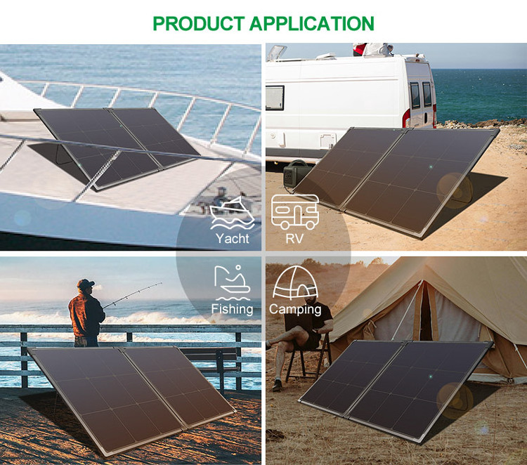 High Efficiency 150W Foldable Solar Panel IBC Cells Solar Suitcase folding solar panel for power station RV Camping Off Grid