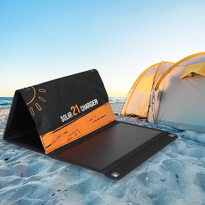 Custom Outdoor Small Waterproof USB Mono  folding Solar Panel charger 10W 15W 21W 30W portable solar panel kit