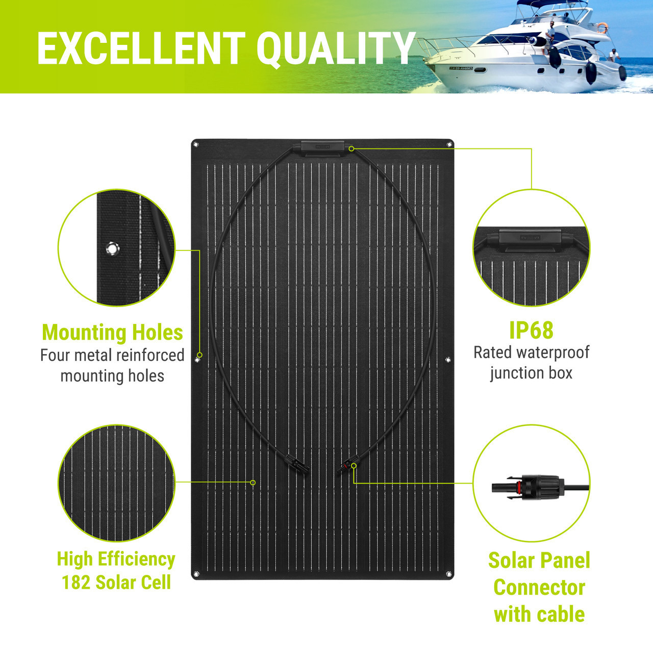 High efficiency half cell solar panel panneaux solaire 12 volts high density flexible solar panel 100w for refrigerator truck