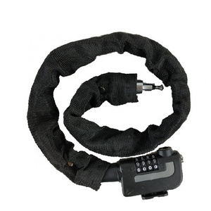 4 Digital  Anti-theft Combination Chain Lock Bicycle Steel Lock Bicycle Lock With ABS Outer Skin