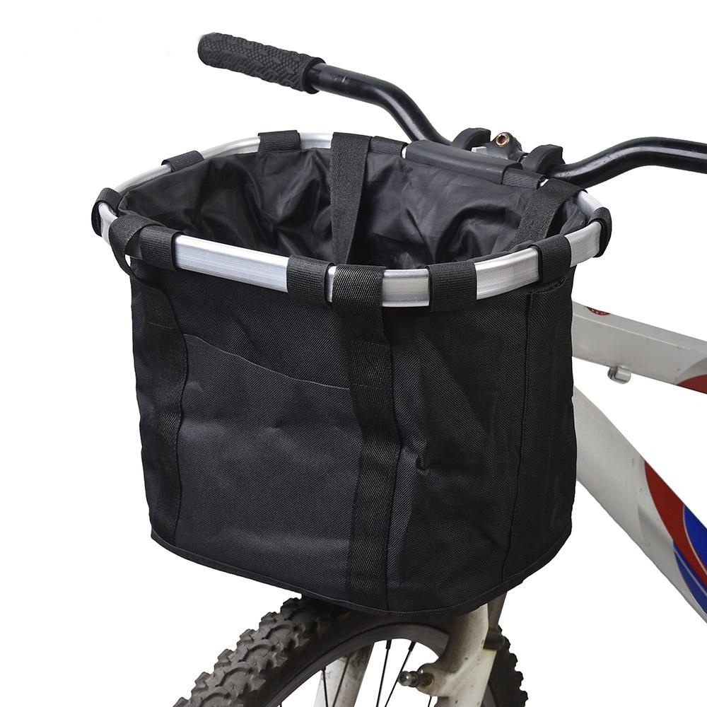 Good selling waterproof portable  folding carry pet dog bike basket bike bicycle front basket with handle bike bicycle basket