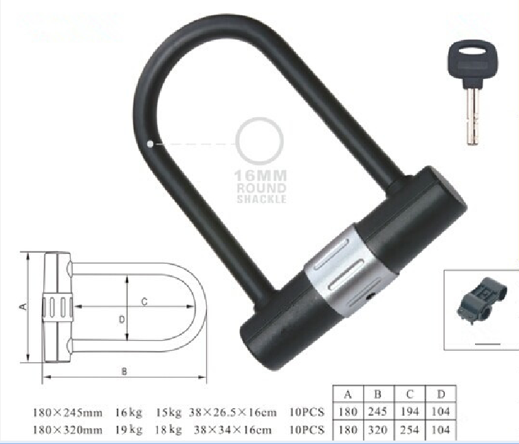 Anti theft Bicycle U Lock High Quality Bikelock OEM Cycling U Lock High Security Locks For Bike