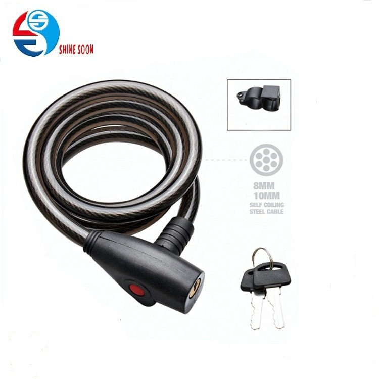 New Type Dust Proof Bicycle Cable Lock with Keys Foldable Bike Cable Lock OEM Portable Bikelock with Bracket bike lock