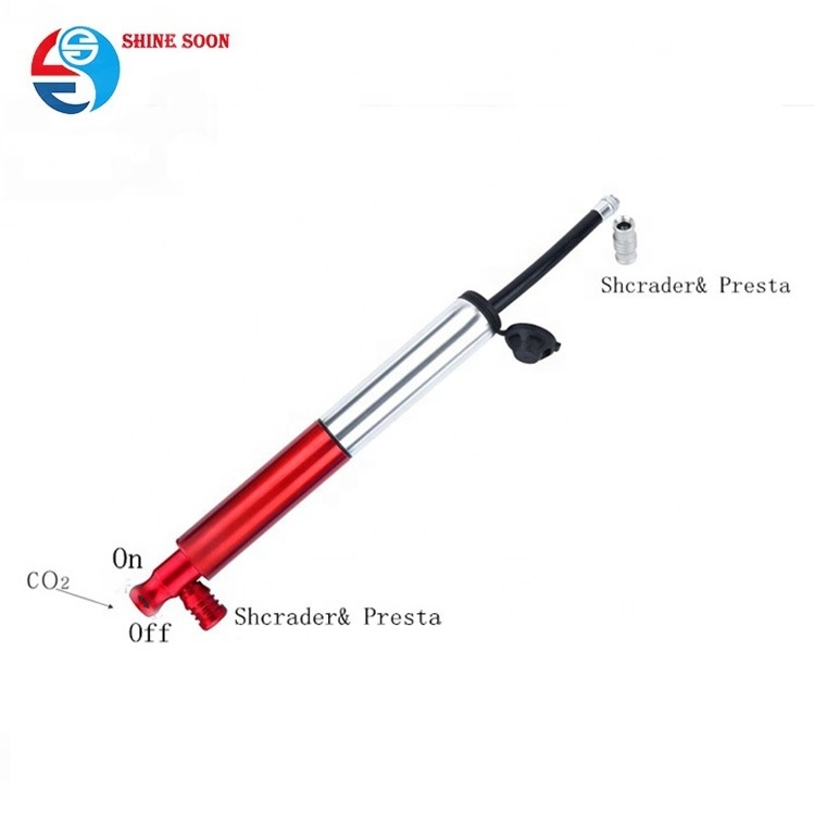 high pressure 110psi aluminum alloy mini bike pump for bike with hose Presta Schrader valve CO2 inflator bike bicycle pump