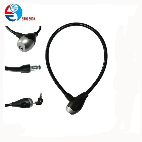 china motorcycle cable lock steel bicycle lock with keys bike big square head with two keys anti-theft bike lock