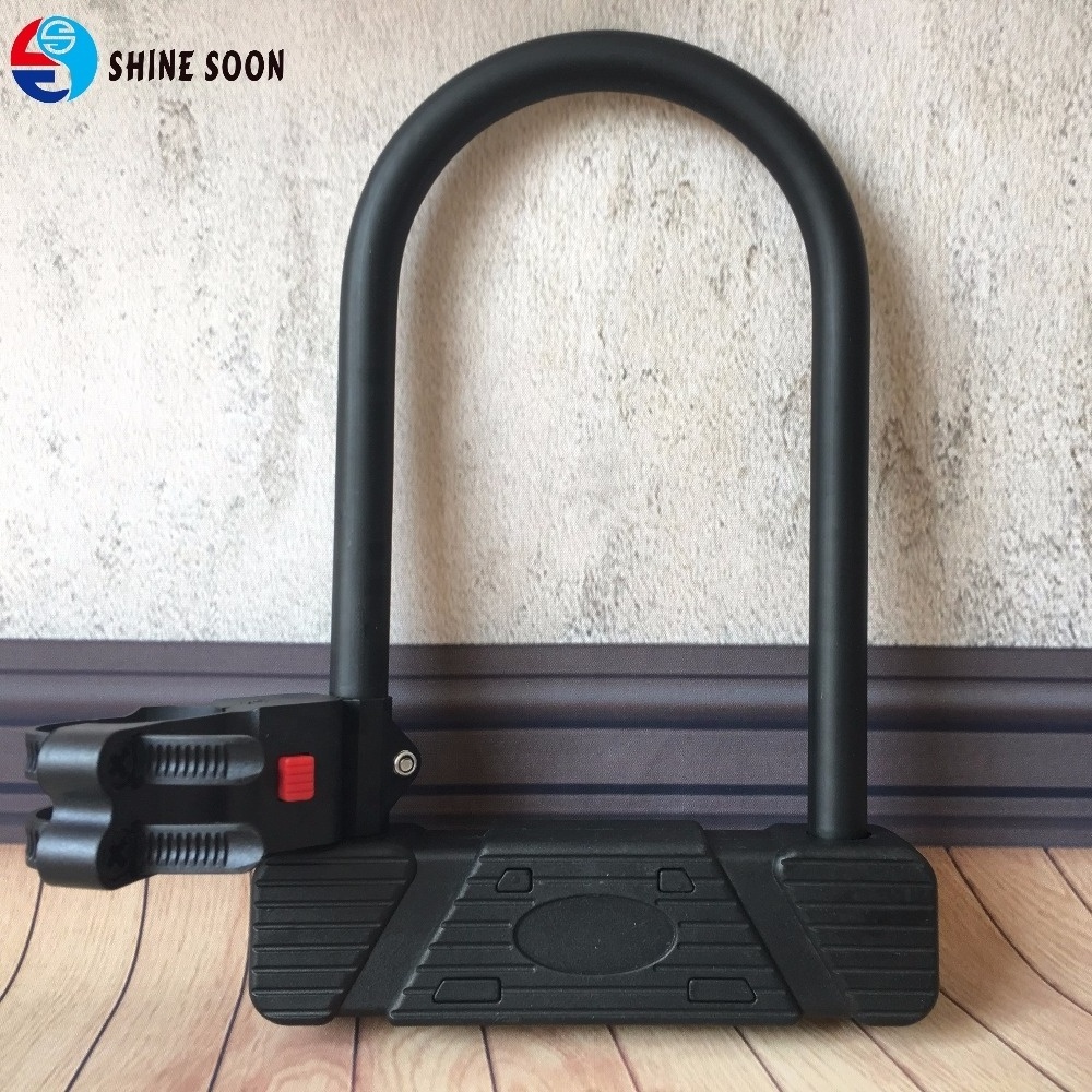 12mm Hardened Steel U Shackle Quality Steel u lock bike lock Type Black With Bracket Holder Security Burglar-proof Bicycle Lock