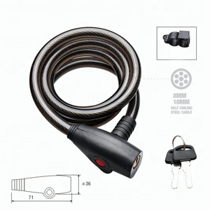 New Type Dust Proof Bicycle Cable Lock with Keys Foldable Bike Cable Lock OEM Portable Bikelock with Bracket bike lock